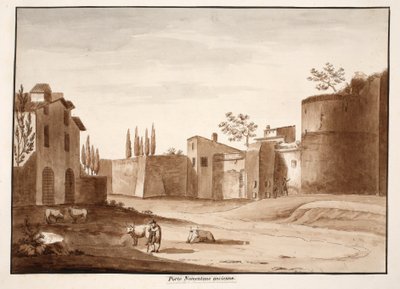 The old Porta Nomentana, 1833 by Agostino Tofanelli